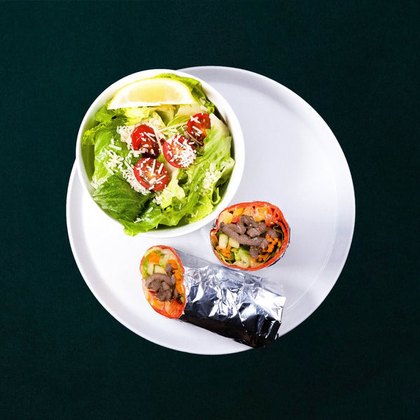 Teriyaki Beef Wrap & Garden Salad