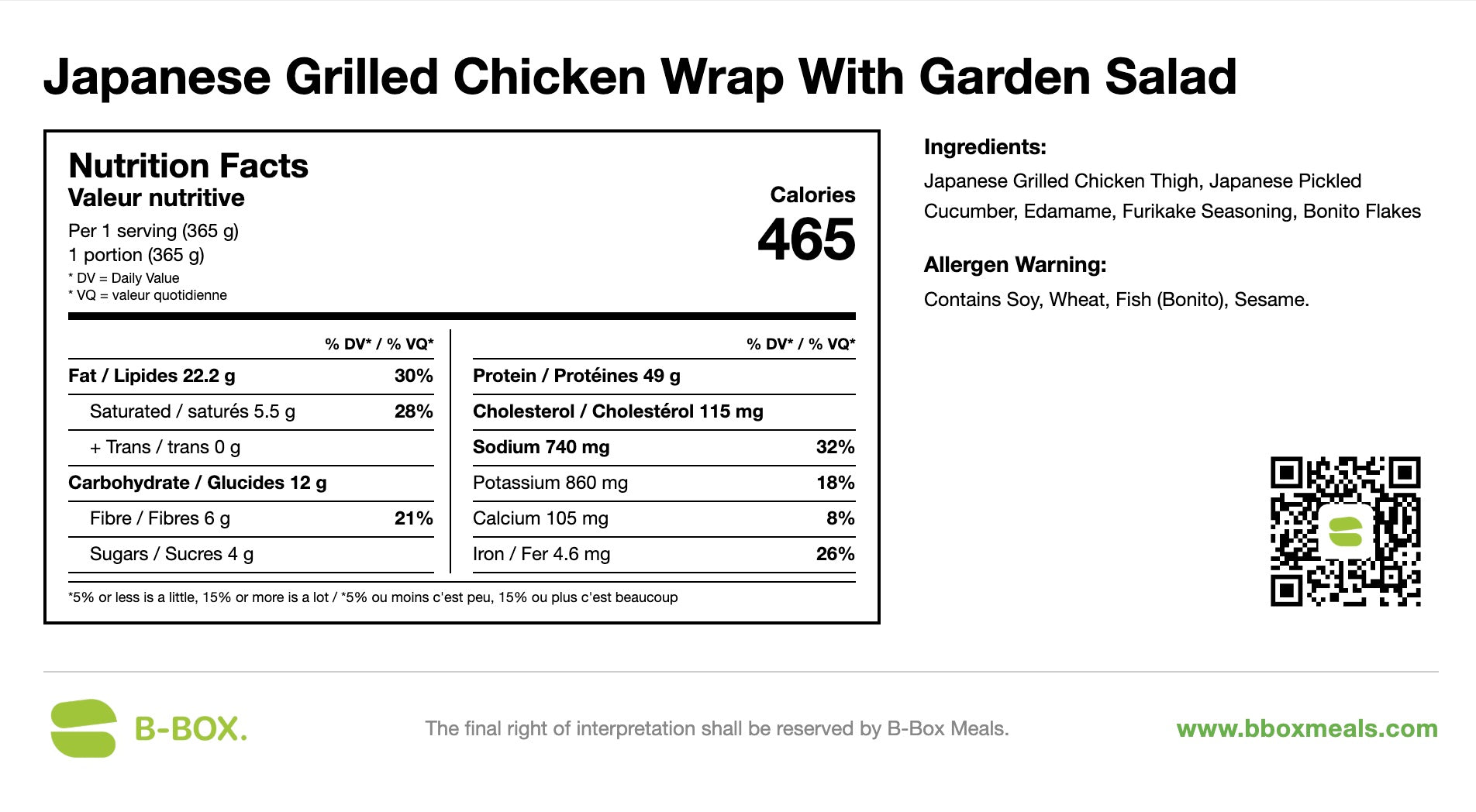 Japanese Grilled Chicken Wrap With Garden Salad