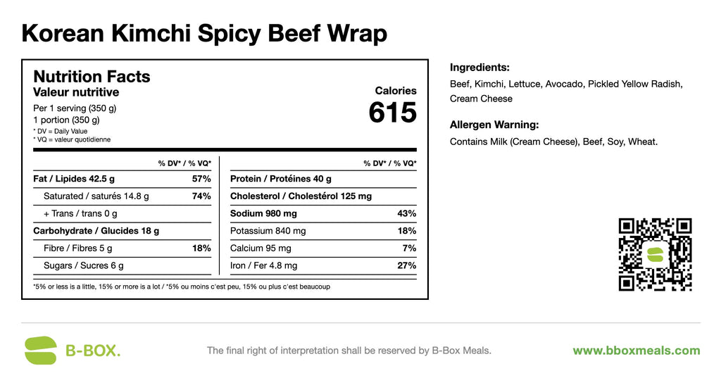 Korean kimchi Spicy Beef Wrap With Garden Salad