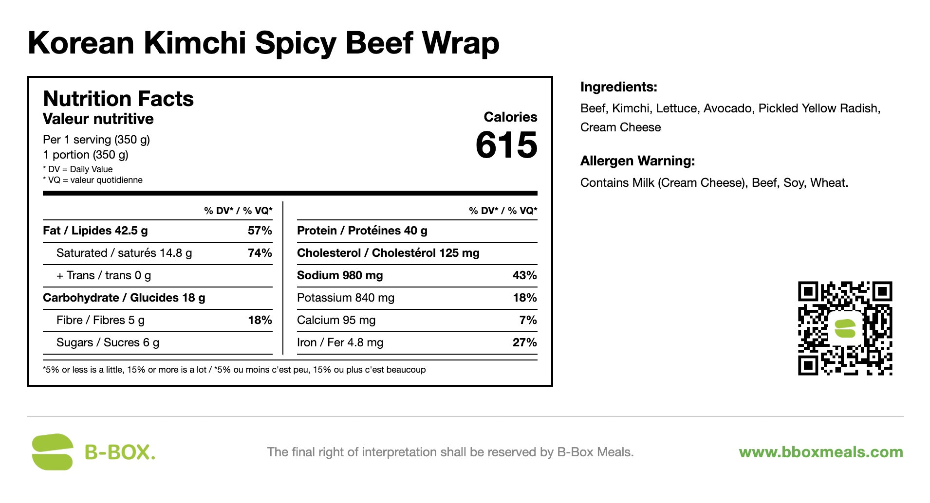 Korean kimchi Spicy Beef Wrap With Garden Salad