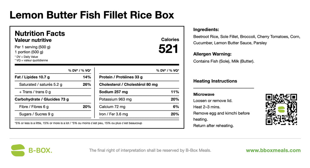 Lemon Butter Fish Fillet Rice Box