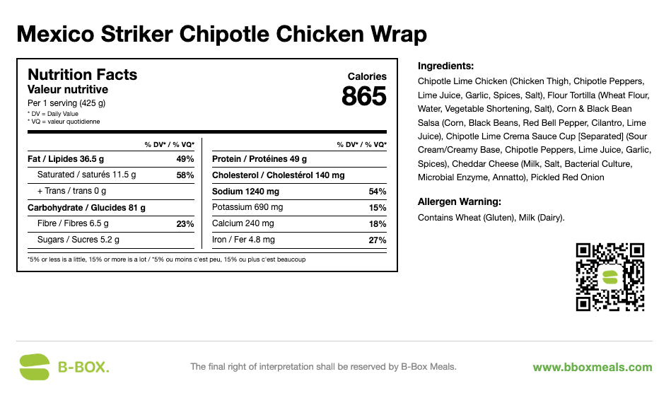 Mexico Striker Chipotle Chicken Wrap