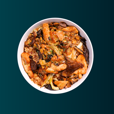 Porcini Mushroom Baked Chicken Rice Bowl