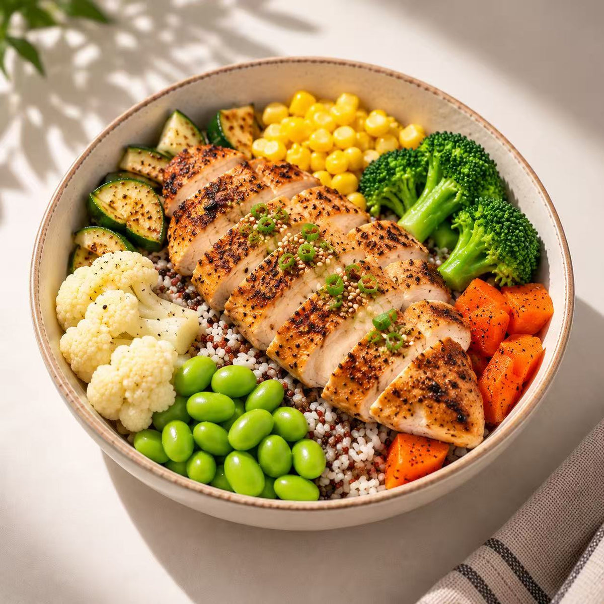 Grilled Chicken Rice & Veggie Bowl