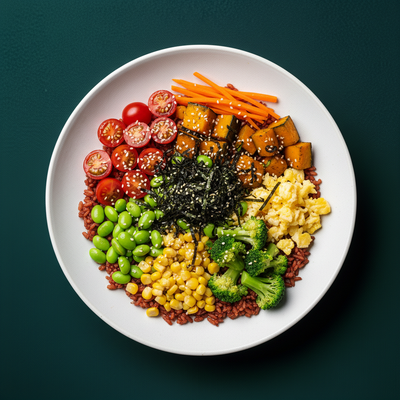 Rainbow Power Rice Bowl (Vegetarian)