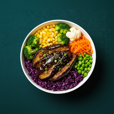 Miso-Glazed Roasted Eggplant Box (Vegetarian)