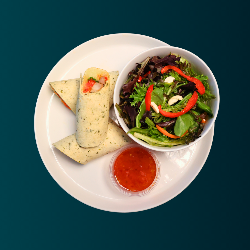 Green Papaya Grilled Pork Wrap With Garden Salad