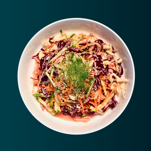 Apple Purple Cabbage Chicken Quinoa Bowl